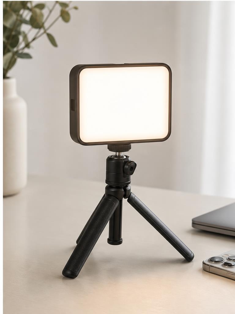 Компактный LED-свет на мини-штативе для съёмки видео дома